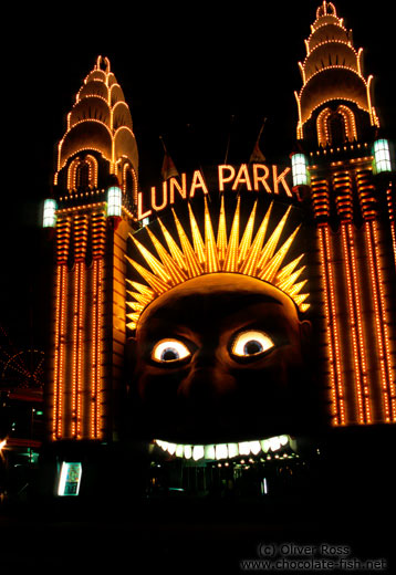 Luna Park entrance at night