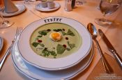 Travel photography:Soup with egg at Vienna´s Rauchfangkehrer restaurant, Austria