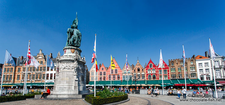 Houses on the market square in Bruges