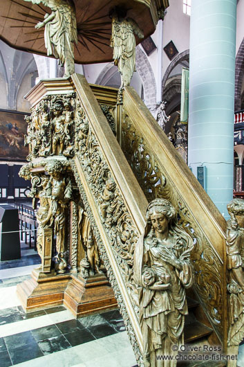 Pulpit inside Bruges cathedral