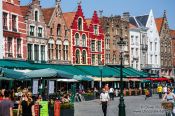 Travel photography:Houses along the main (market) square in Bruges, Belgium