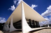 Travel photography:Building of the Supreme Court in Brasilia by architects Oscar Niemeyer and Lúcio Costa, Brazil