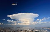 Travel photography:Towering cumulo-nimbus cloud over Rio de Janeiro, Brazil