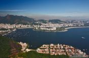 Travel photography:Panoramic view of Rio´s Botafogo, Flamengo and Urca districts from the Sugar Loaf (Pão de Açúcar), Brazil
