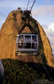 Travel photography:View of a gondola coming from the Pão de Açúcar (Sugar Loaf) in Rio, Brazil