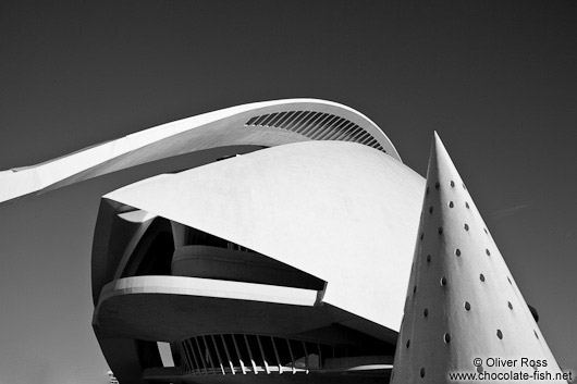 The Palau de les Arts Reina Sofía opera house in the Ciudad de las artes y ciencias in Valencia