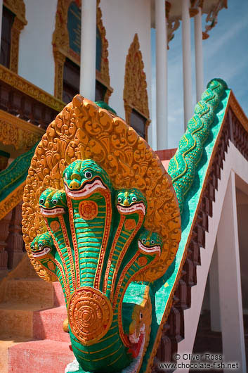 Multi-headed serpent at a temple in Phnom Penh