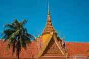 Travel photography:Roof detail of the Royal Palace in Phnom Penh, Cambodia