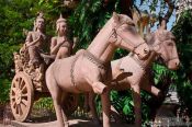 Travel photography:Chariot sculpture at Wat Ohnalom in Phnom Penh, Cambodia