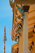 Travel photography:Facade detail of Wat Ohnalom temple in Phnom Penh, Cambodia