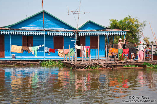 Floating houses near Tonle Sap lake