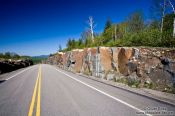 Travel photography:Road at the edge of Quebec´s Mont Tremblant National Park, Canada
