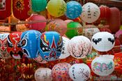 Travel photography:Colourful lanterns at a market in Hong Kong, China