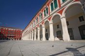 Travel photography:Colonnade on Trg Republike (Republic square) in Split, Croatia