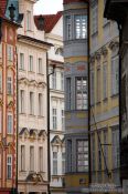 Travel photography:Houses near Prague`s old town square, Czech Republic