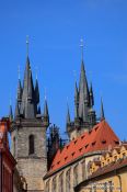 Travel photography:The Tyn church in Prague, Czech Republic