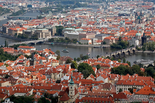 View of Prague and the Moldau (Vltava) river