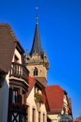 Travel photography:Obernai town hall and houses, France