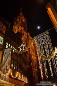 Travel photography:Strasbourg cathedral with Christmas decorations, France