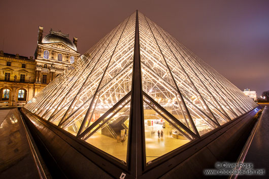 Glass pyramid at the Louvre Museum in Paris