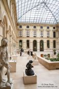 Travel photography:Sculptures inside the Paris Louvre museum, France
