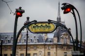 Travel photography:Traditional sign for a Paris underground station, France