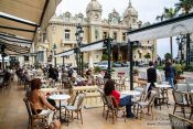 Travel photography:The Cafe Paris in front of the Monte Carlo Casino, Monaco