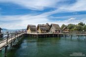 Travel photography:Neolithic stilt houses at the open air museum in Unteruhldingen, Germany