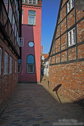 Narrow alley in Lübeck`s old city