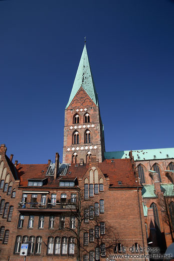 Tower of St. Mary´s church (Marienkirche) in Lübeck