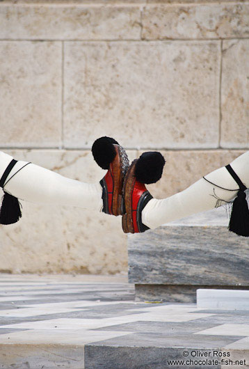 Shoes of the guards at the Monument of the Unknown Soldier in Athens - Tsolias
