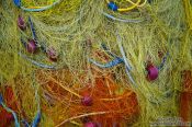 Travel photography:Fishing nets in Iraklio (Heraklion) harbour, Grece