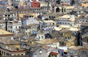 Travel photography:Houses in Corfu`s old town, Greece