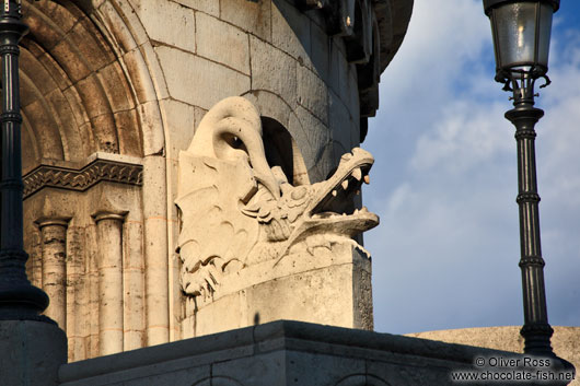 Dragon sculpture in the Fisherman´s Bastion at Budapest castle