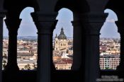 Travel photography:View of Pest from Fisherman´s Bastion in Budapest castle, Hungary