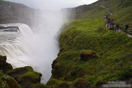 Gullfoss waterfall on the Golden Circle tourist route