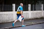 Travel photography:Reykjavik man in summer clothes, Iceland