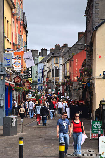 The main pub street in Galway 