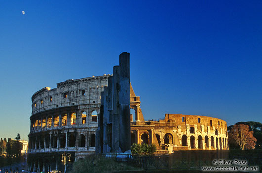 The Coliseum in Rome at sunset