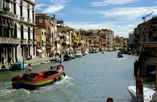 Rio de Canareggio in Venice with boats