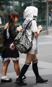Travel photography:Two girls at Tokyo´s Antiques market, Japan