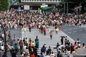 Travel photography:Busy pedestrian crossing in Tokyo´s Shibuya district, Japan