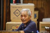 Travel photography:Man at the Tokyo Tsukiji fish market, Japan