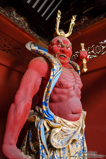 Guardian (thunder god) outside the Nikko temple complex