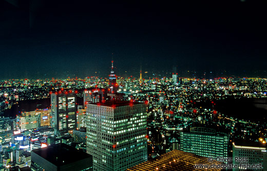 View of Tokyo by night from the Metropolitan Government Building in Shinjuku