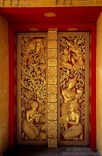Door of the Wat Mixai temple in Vientiane
