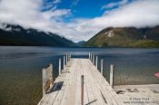 Travel photography:Jetty at Lake Rotoiti near Saint Arnaud, New Zealand