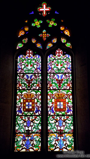 Coloured window inside the Mosteiro da Batalha