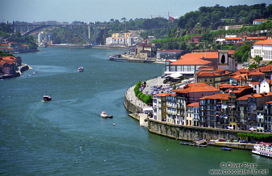 Porto and the River Douro with the Arrábida bridge in the background