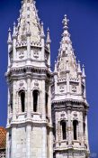 Travel photography:Towers of the Mosteiro dos Jeronimos in Lisbon, Portugal